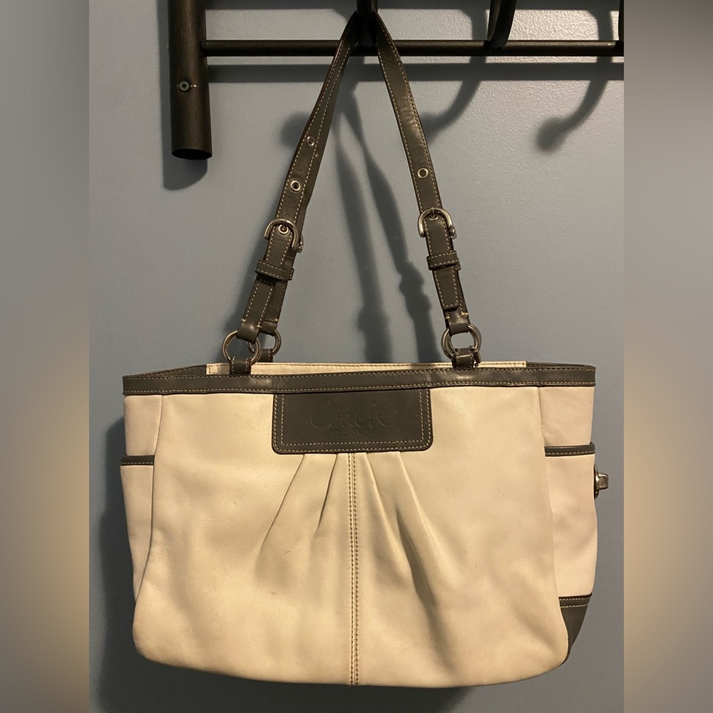 COACH Gallery East West Pleated Leather Shoulder Bag  F13759